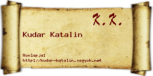 Kudar Katalin névjegykártya